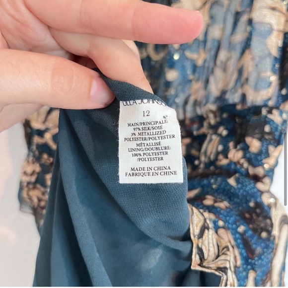 Ulla Johnson Emine ruffled floral print silk chiffon dress size 12 - Picture 4 of 4